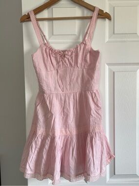 Aeropostale Pink Tiered ruffle lace Milk Maid Sundress